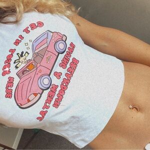 LUCKY SHIRT 🍀Get in loser we’re having a mental breakdown baby tee cropped shirt